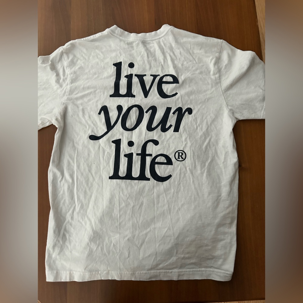 American Eagle Outfitters White Tee with Black Text